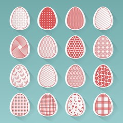 Red and white easter eggs