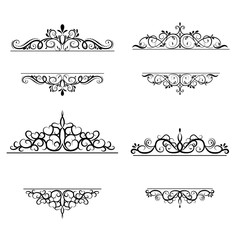 Vintage vector swirl frame set