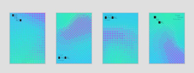 Geometric halftone gradient texture cover banner template