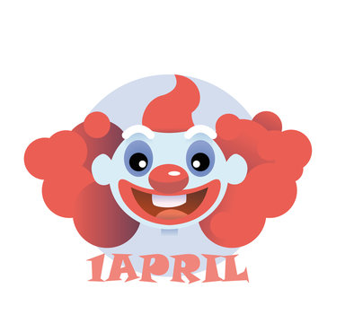 clown flat icon cartoon head