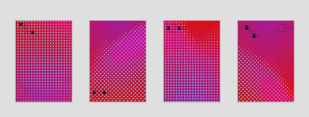 Geometric halftone gradient texture cover banner template