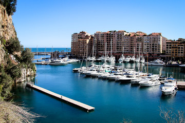 Fototapeta na wymiar Monaco Hafen Fontvieille 