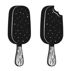 Ice cream on stick two style vector illustration