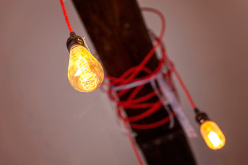 light bulb incandescent vintage lamp edison hanging decorated interior room