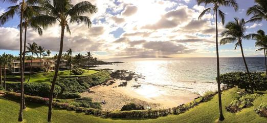 Beautiful Hawaiian beach, Makena beach 