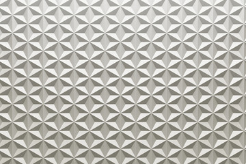 White triangle tiles pattern, 3d rendering background.
