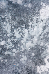 ice texture with frozen air bubbles 