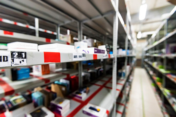 Interior of hardware shop storage