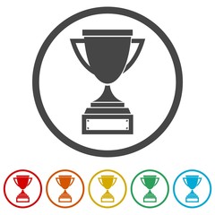 Trophy sign icon ,Trophy cup, award, vector icon, 6 Colors Included