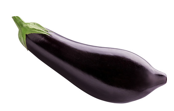 Fresh eggplant is isolated on a white background