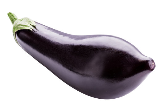 Fresh eggplant is isolated on a white background