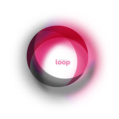 Loop circle business icon, created with glass transparent color shapes