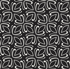Ornamental Abstract floral tiles seamless vector pattern. Geometric Flower Background.