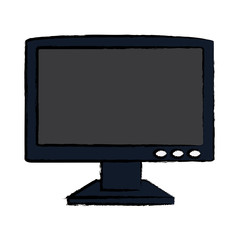 monitor computer icon over white background, vector illustration