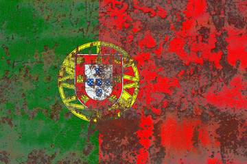 Old Portugal grunge background flag