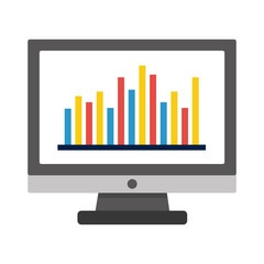 computer statistics business graph presentation  vector illustration