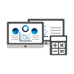 tablet computer statistics analysis data financial  vector illustration