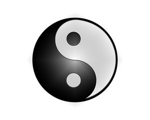 Yin yang 3d symbol