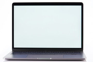 Modern slim laptop front view