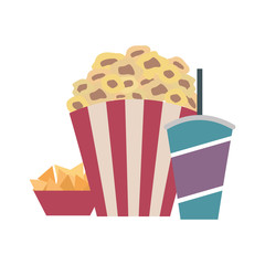 movie food pop corn soda snacks   vector illustration