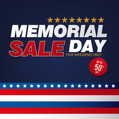 Fototapeta premium Memorial day sale banner template design