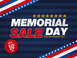 Memorial day sale banner template design
