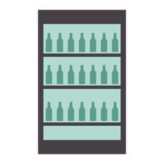 fridge with bottles drink beverages   vector illustration