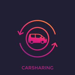 carsharing vector icon, carpooling service