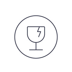 fragile symbol, vector linear icon