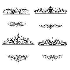 Vintage vector swirl frame set