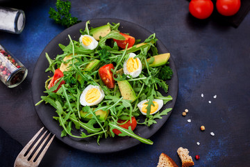Spring Salad With Avocado, Tomato and Arugula 