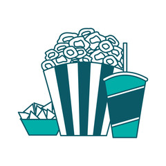 movie food pop corn soda snacks vector illustration
