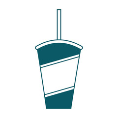 disposable fresh soda cup with straw vector illustration