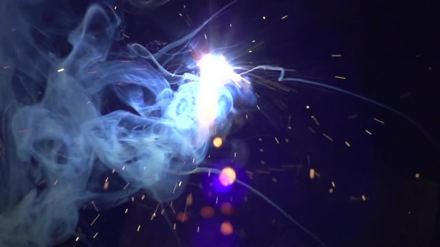500 fps Autogenous welding. Industrial video in SlowMotion