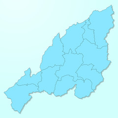 Obraz na płótnie Canvas Nagaland blue map on degraded background vector