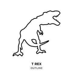 t rex outline on white background,roaring