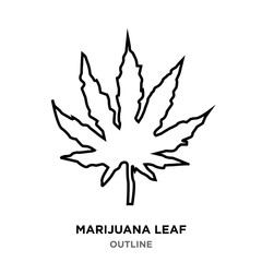 marijuana leaf outline on white background
