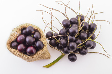 acai fruit on a white background _ (Euterpe Oleracea)