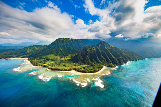 Fototapeta Wybrzeże Pali, Kauai, Hawaje z widokiem