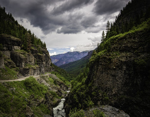 Road to Yankee Boy Basin in the San Juan Mountains of Colorado.