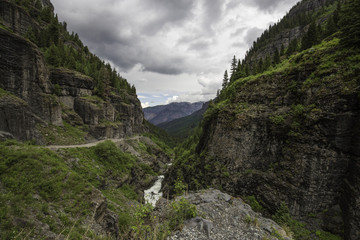 Road to Yankee Boy Basin in the San Juan Mountains of Colorado.
