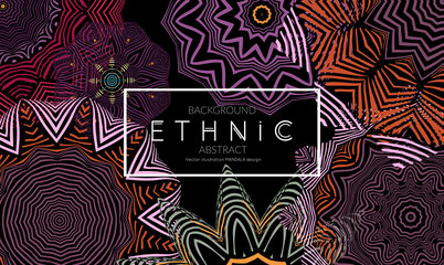 Ethnic banners template with floral Mandala ornament.