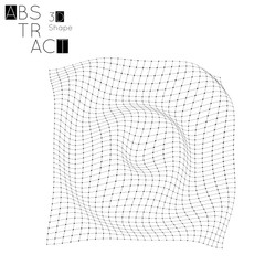 Abstract 3D wireframe geometric shape isolated on white background Circle wave on grid