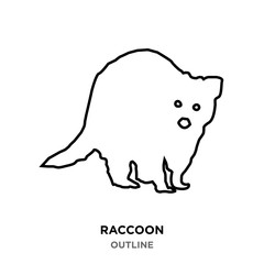 raccoon outline on white bakground