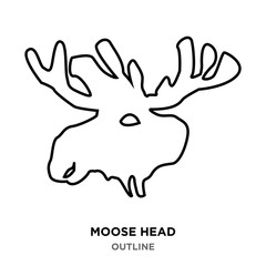 Obraz premium moose head outline on white background