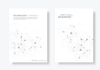 Cover brochure or book with abstract pattern of connected points and lines