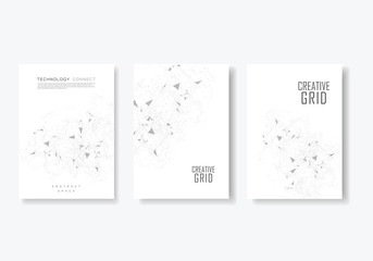 Template brochures with modern molecular style