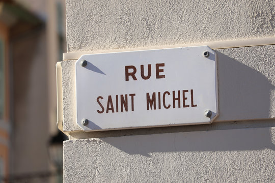 Street Plate of Rue Saint Michel in France
