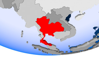 Fototapeta premium Thailand on globe