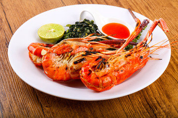 Grilled waterprawn